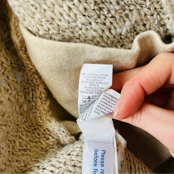 Lucky Brand Cream and White Stripe Fringe Cardigan - Picture 5 of 10